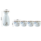 Antique Ceramic Wine Dispenser Cup Sake Kettle Set - Walfos® Kitchenware