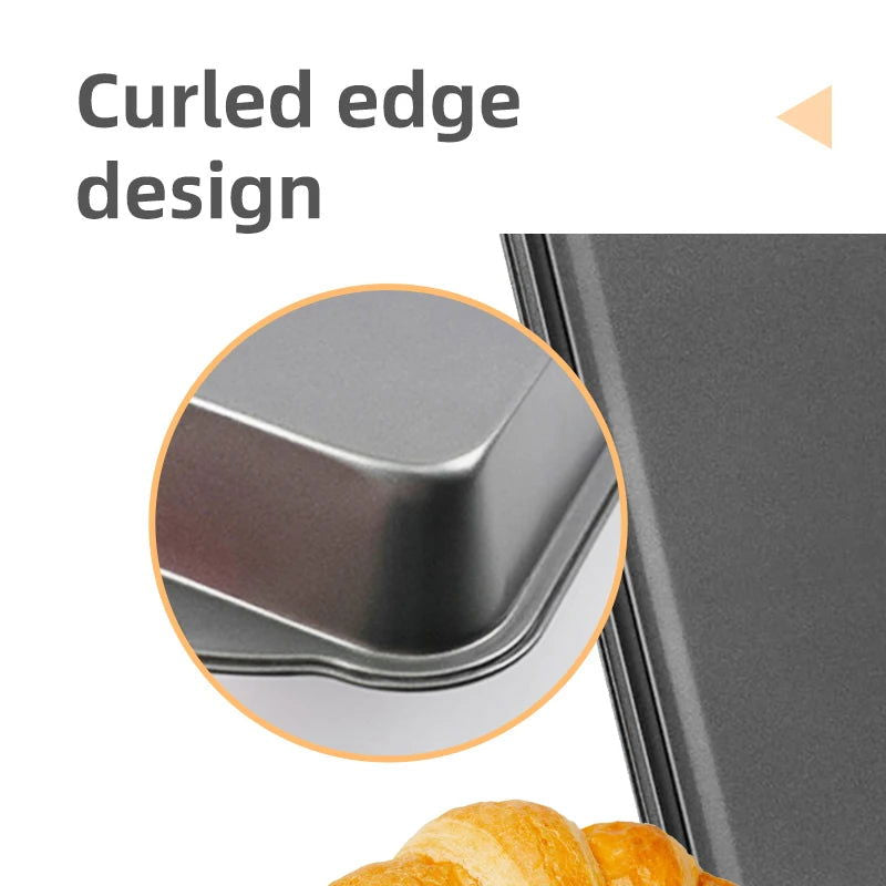 Baking Bread Cake Baking Tray Household Steak Double-sided Kitchen Non Stick Barbecue Oven Square Carbon Steel Mold Baking Tool - Walfos® Kitchenware