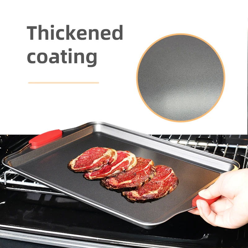 Baking Bread Cake Baking Tray Household Steak Double-sided Kitchen Non Stick Barbecue Oven Square Carbon Steel Mold Baking Tool - Walfos® Kitchenware