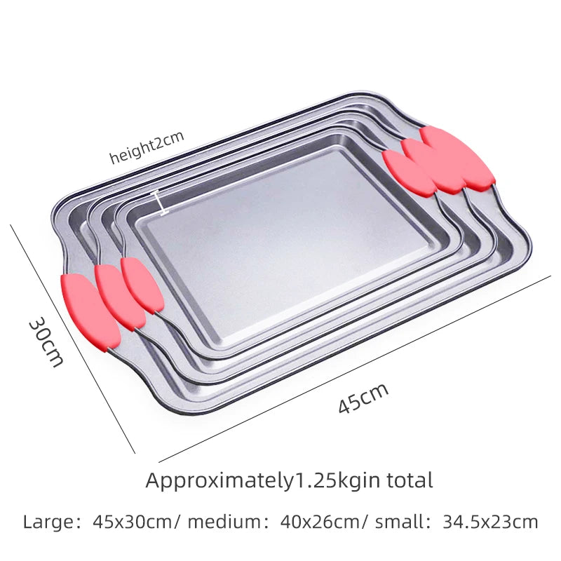 Baking Bread Cake Baking Tray Household Steak Double-sided Kitchen Non Stick Barbecue Oven Square Carbon Steel Mold Baking Tool - Walfos® Kitchenware