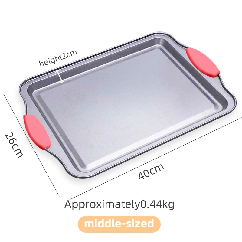 Baking Bread Cake Baking Tray Household Steak Double-sided Kitchen Non Stick Barbecue Oven Square Carbon Steel Mold Baking Tool - Walfos® Kitchenware