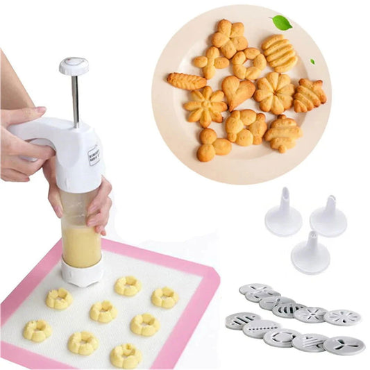 Baking Pastry Tools Cookie Mold Press Gun 12 Flower Shape + 6 Pastry Tips Biscuit Cookie Cutter DIY Cake Cookie Making Machine - Walfos® Kitchenware