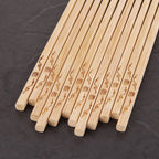 Bamboo Chopsticks Carved Carbonized Chopsticks Set Hotel Household Unpainted Bamboo Chopsticks - Walfos® Kitchenware