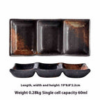 Barbecue Three-grid Sauce Dish Japanese Seasoning Dish - Walfos® Kitchenware