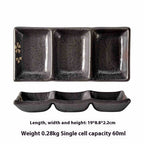 Barbecue Three-grid Sauce Dish Japanese Seasoning Dish - Walfos® Kitchenware
