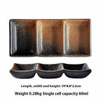 Barbecue Three-grid Sauce Dish Japanese Seasoning Dish - Walfos® Kitchenware