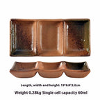 Barbecue Three-grid Sauce Dish Japanese Seasoning Dish - Walfos® Kitchenware