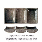Barbecue Three-grid Sauce Dish Japanese Seasoning Dish - Walfos® Kitchenware