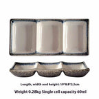 Barbecue Three-grid Sauce Dish Japanese Seasoning Dish - Walfos® Kitchenware