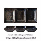 Barbecue Three-grid Sauce Dish Japanese Seasoning Dish - Walfos® Kitchenware