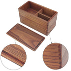Bento Box Solid Wood Sushi Box Rectangular Double Layer Tableware - Walfos® Kitchenware
