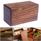 Bento Box Solid Wood Sushi Box Rectangular Double Layer Tableware - Walfos® Kitchenware