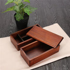 Bento Box Solid Wood Sushi Box Rectangular Double Layer Tableware - Walfos® Kitchenware