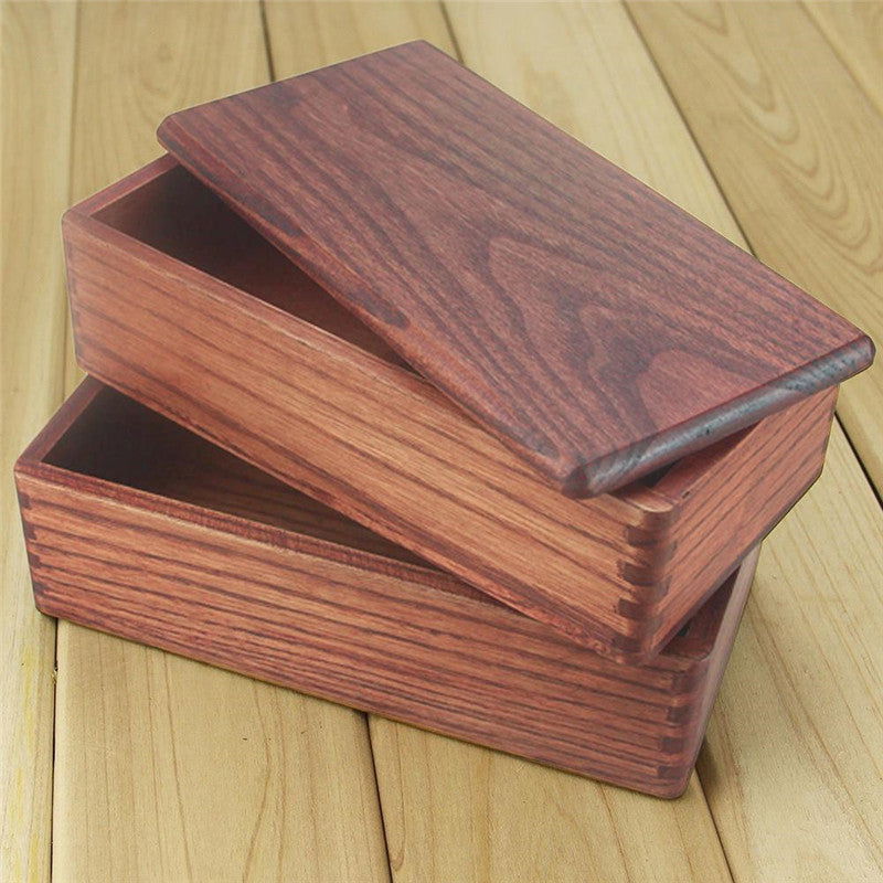 Bento Box Solid Wood Sushi Box Rectangular Double Layer Tableware - Walfos® Kitchenware