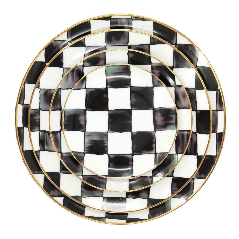 Black And White Checkerboard Bone China Tableware - Walfos® Kitchenware