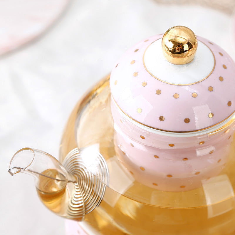 Bone China Coffee Cup Afternoon Tea Red Tea Cup Saucer Glass Water Stove Base - Walfos® Kitchenware