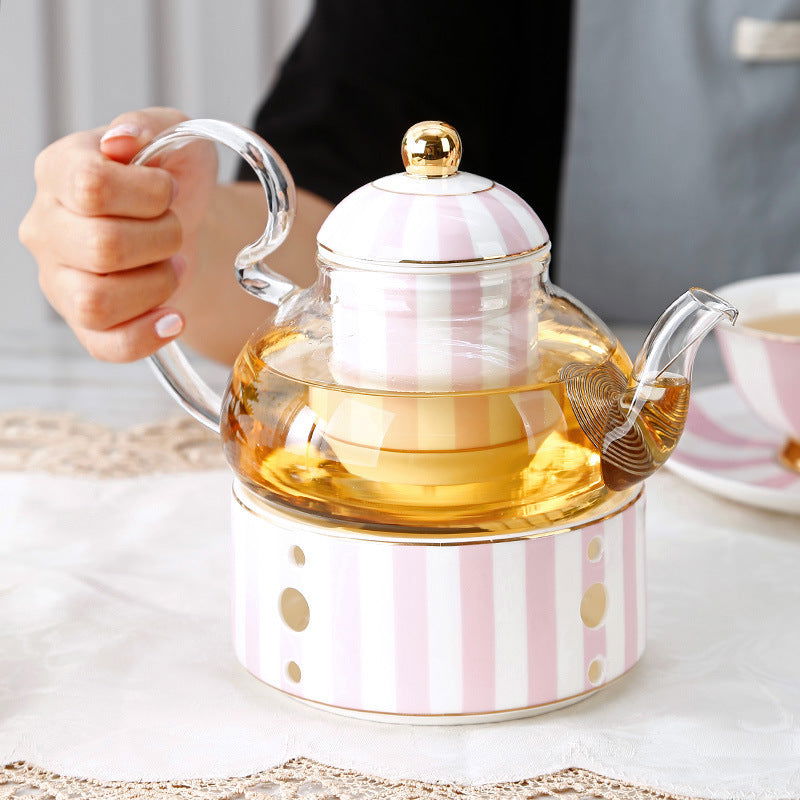 Bone China Coffee Cup Afternoon Tea Red Tea Cup Saucer Glass Water Stove Base - Walfos® Kitchenware