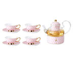 Bone China Coffee Cup Afternoon Tea Red Tea Cup Saucer Glass Water Stove Base - Walfos® Kitchenware