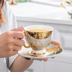 Bone China Coffee Cup and Saucer Set - Walfos® Kitchenware