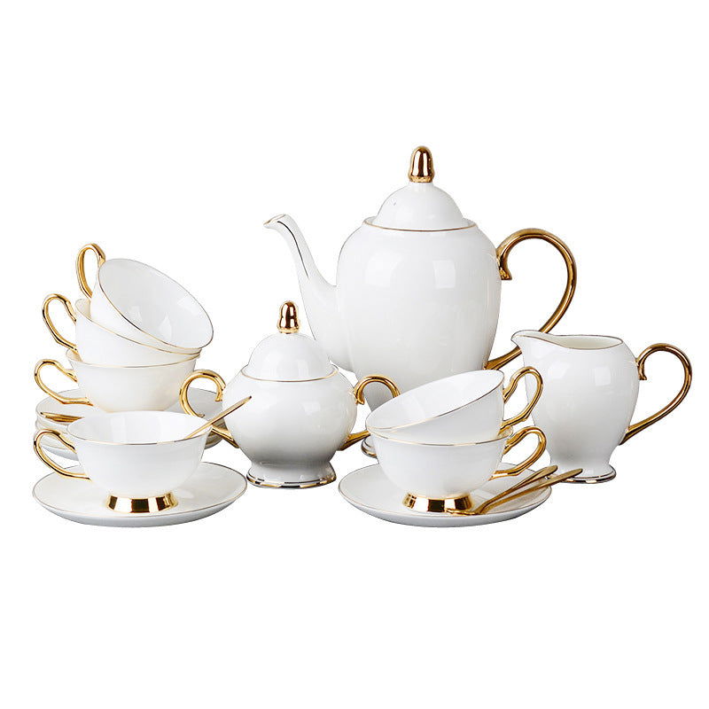 Bone China Gold-painted Coffee Cup And Saucer Afternoon Tea Tea Set - Walfos® Kitchenware