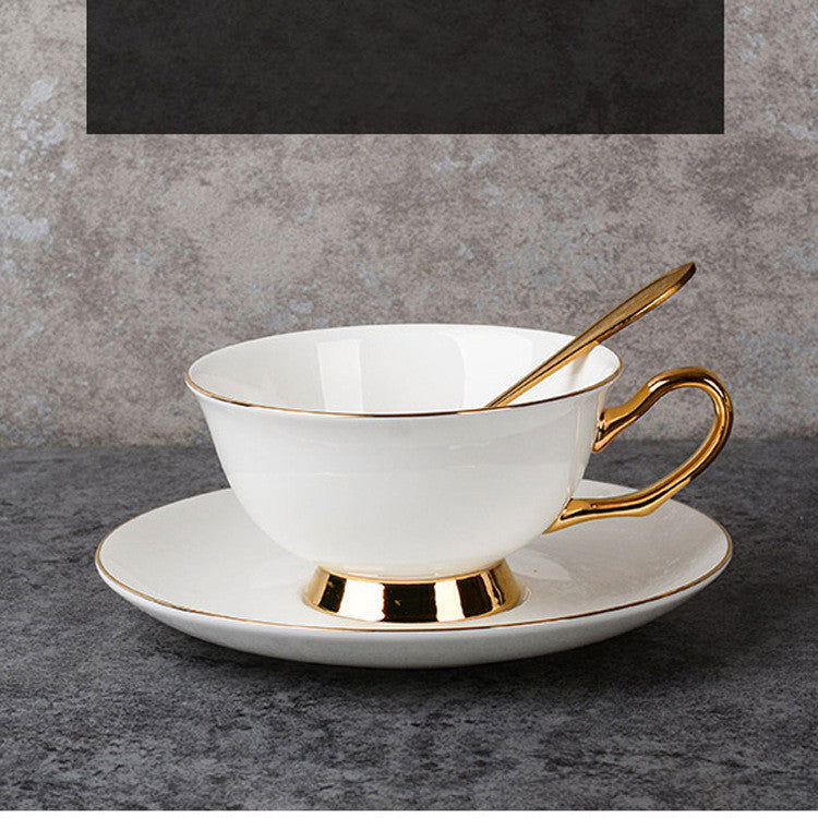 Bone China Gold-painted Coffee Cup And Saucer Afternoon Tea Tea Set - Walfos® Kitchenware