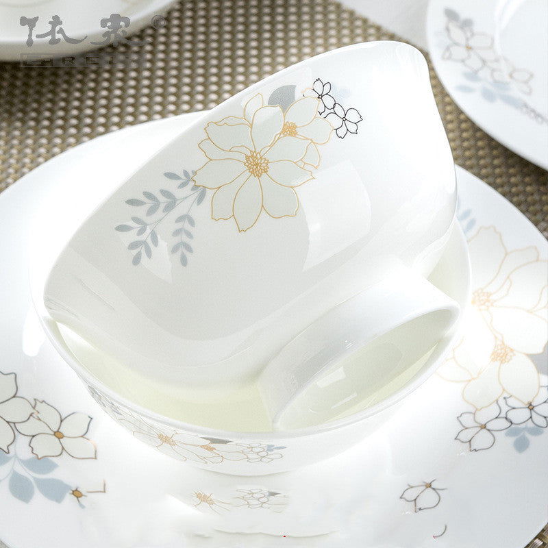 Bone China Tableware Set Bowl And Plate European Style Bowl And Dish Set - Walfos® Kitchenware