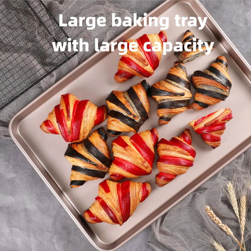 Bread Cake Baking Tray Mold For Home Use Non Stick Oven For Baking Steak Chicken Wings Rectangular Pizza Baguette Baking Tools - Walfos® Kitchenware