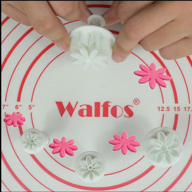 Cake Baking Cookie Mold Fondant Cake Tools 4Pcs Daisy Cake Biscuit Sugarcraft Cookies Plungers Paste Cutter Tools 01062 - Walfos® Kitchenware
