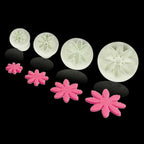 Cake Baking Cookie Mold Fondant Cake Tools 4Pcs Daisy Cake Biscuit Sugarcraft Cookies Plungers Paste Cutter Tools 01062 - Walfos® Kitchenware