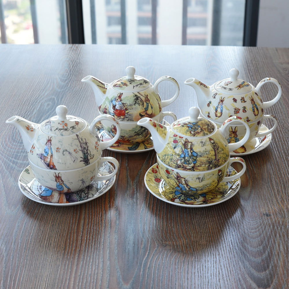 Cartoon Coffee Cup Saucer Teapot Bone China - Walfos® Kitchenware