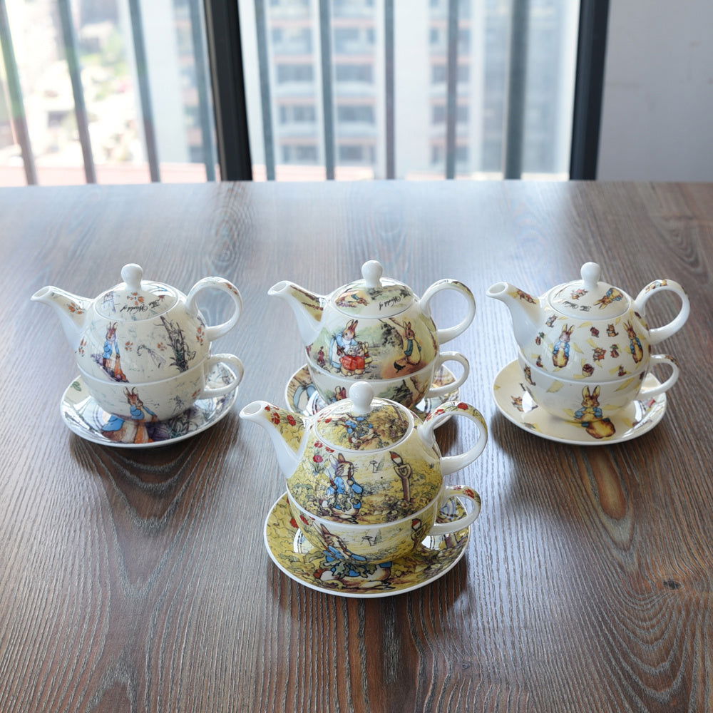 Cartoon Coffee Cup Saucer Teapot Bone China - Walfos® Kitchenware