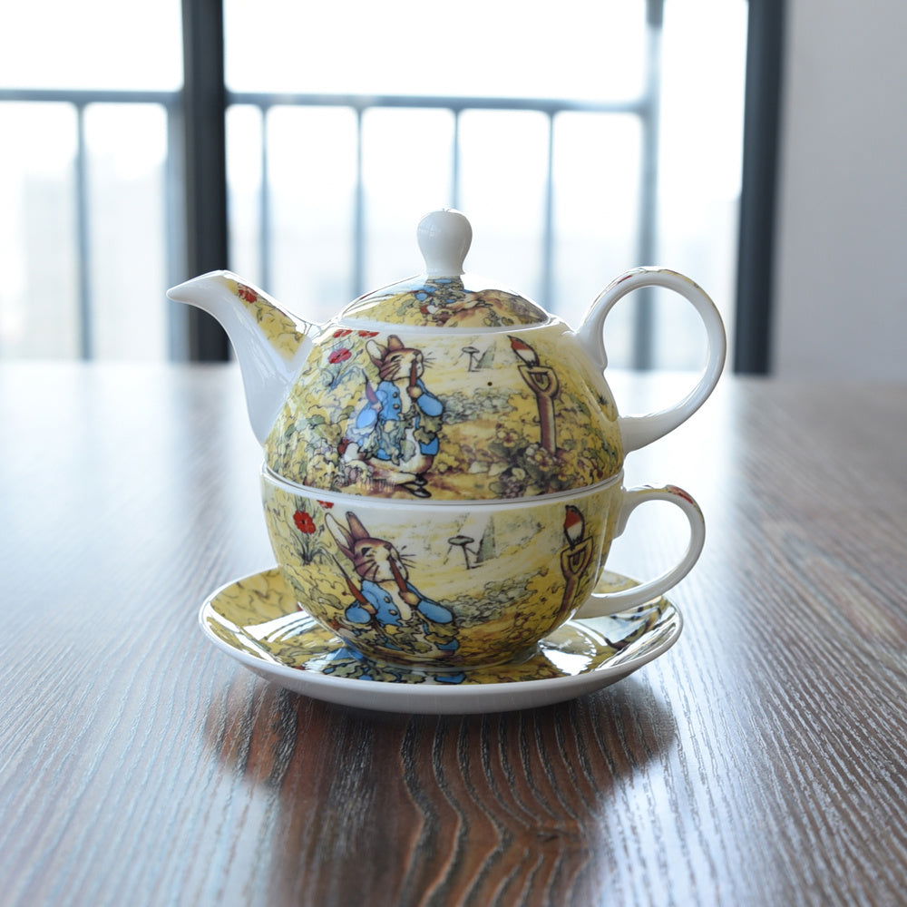Cartoon Coffee Cup Saucer Teapot Bone China - Walfos® Kitchenware