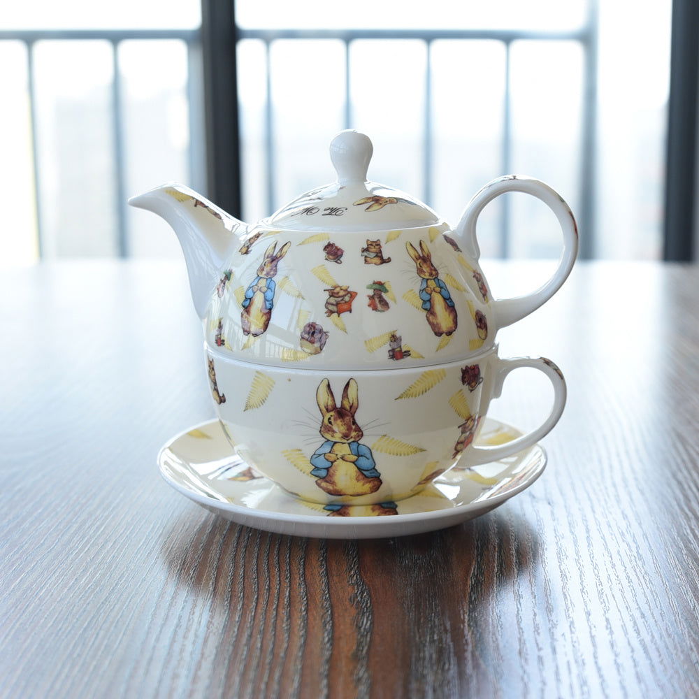 Cartoon Coffee Cup Saucer Teapot Bone China - Walfos® Kitchenware