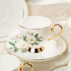 Ceramic Bone China Tea Cup Plate Phnom Penh Gold Coffee Cup - Walfos® Kitchenware