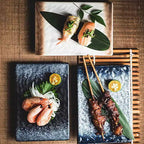 Ceramic Flat Plate Rectangular Sushi Plate Japanese Style - Walfos® Kitchenware