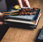 Ceramic Flat Plate Rectangular Sushi Plate Japanese Style - Walfos® Kitchenware