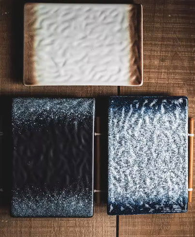 Ceramic Flat Plate Rectangular Sushi Plate Japanese Style - Walfos® Kitchenware