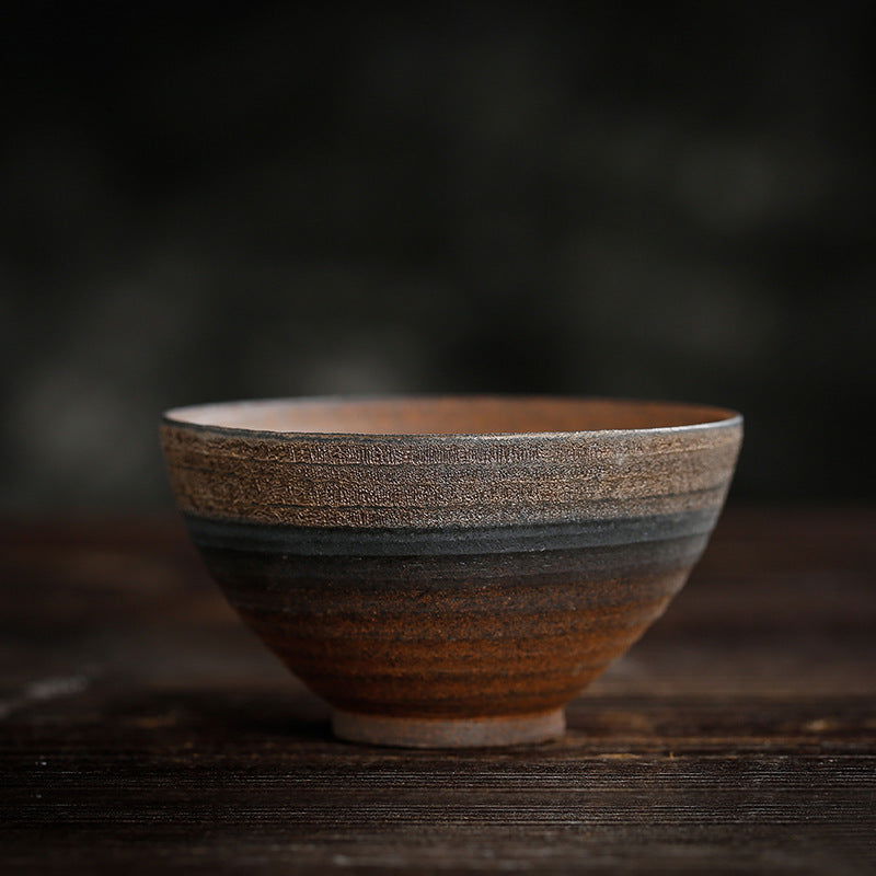 Ceramic Kung Fu Tea Cup Japanese Stoneware Tea Cup Handmade Retro Ceramic Tea Cup Tea Bowl Master Cup Single Cup - Walfos® Kitchenware