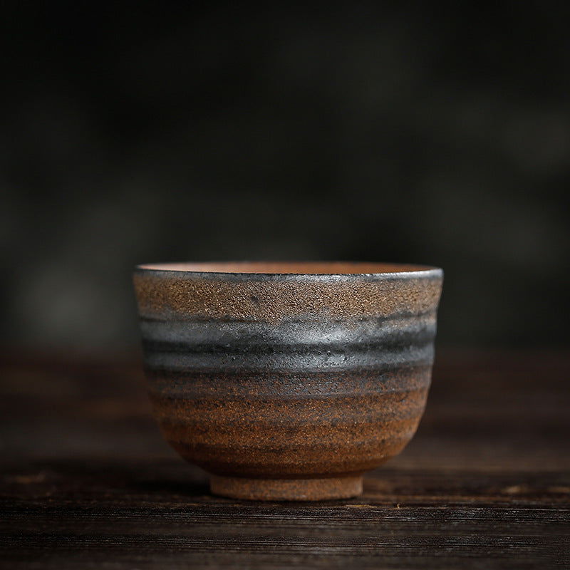 Ceramic Kung Fu Tea Cup Japanese Stoneware Tea Cup Handmade Retro Ceramic Tea Cup Tea Bowl Master Cup Single Cup - Walfos® Kitchenware