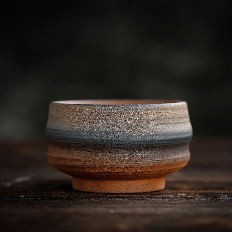 Ceramic Kung Fu Tea Cup Japanese Stoneware Tea Cup Handmade Retro Ceramic Tea Cup Tea Bowl Master Cup Single Cup - Walfos® Kitchenware