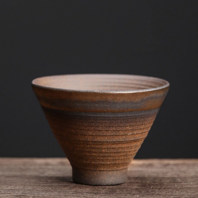 Ceramic Kung Fu Tea Cup Japanese Stoneware Tea Cup Handmade Retro Ceramic Tea Cup Tea Bowl Master Cup Single Cup - Walfos® Kitchenware