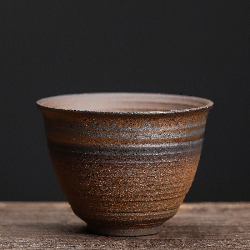 Ceramic Kung Fu Tea Cup Japanese Stoneware Tea Cup Handmade Retro Ceramic Tea Cup Tea Bowl Master Cup Single Cup - Walfos® Kitchenware