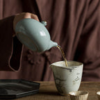 Ceramic Kungfu Tea Set Zen Wind Ru Kiln Japanese Side Handle Pot - Walfos® Kitchenware