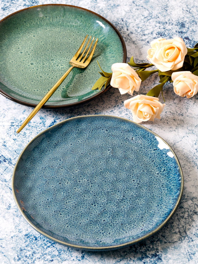 Ceramic Plate Flat Plate Creative Dish Plate Japanese Vintage Tableware - Walfos® Kitchenware