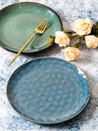 Ceramic Plate Flat Plate Creative Dish Plate Japanese Vintage Tableware - Walfos® Kitchenware