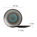 Ceramic Plate Flat Plate Creative Dish Plate Japanese Vintage Tableware - Walfos® Kitchenware