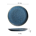 Ceramic Plate Flat Plate Creative Dish Plate Japanese Vintage Tableware - Walfos® Kitchenware