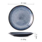 Ceramic Plate Flat Plate Creative Dish Plate Japanese Vintage Tableware - Walfos® Kitchenware