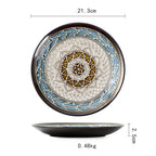 Ceramic Plate Flat Plate Creative Dish Plate Japanese Vintage Tableware - Walfos® Kitchenware
