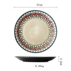Ceramic Plate Flat Plate Creative Dish Plate Japanese Vintage Tableware - Walfos® Kitchenware